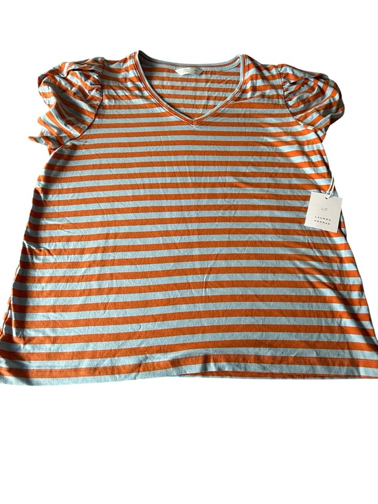 LC Lauren Conrad Tops - LC Lauren Conrad Orange and White Striped Short Sleeve Tee